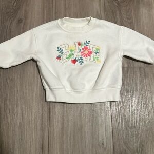 GAP White Sweatshirt with Floral Design